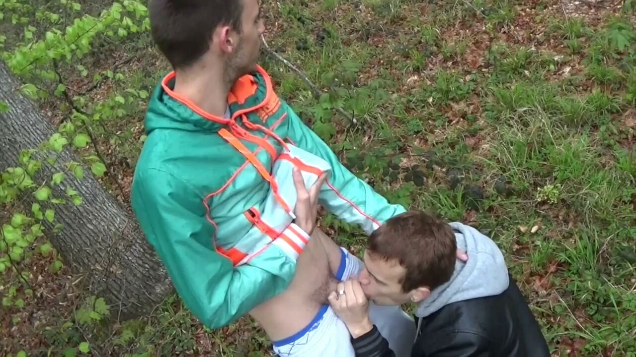 Two Sexy French Twinks Fuck for Fun After Cruising in Public Park