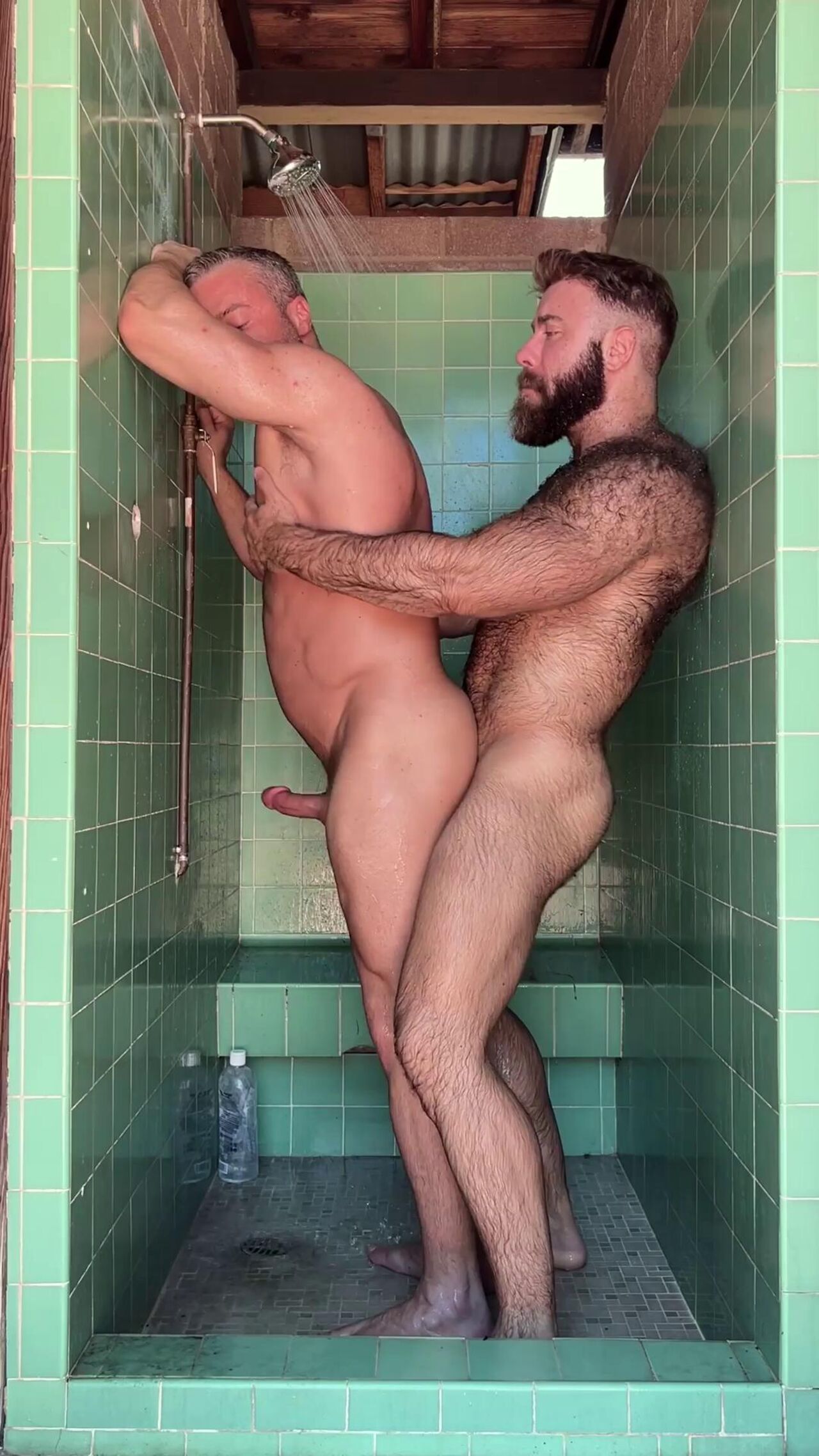 Colby Melvin with Teddy Bear - Outdoor Shower