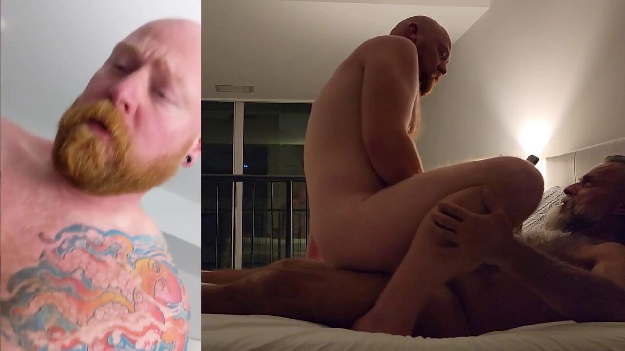 Hairy Muscle Daddy And Ginger Cub Break The Bed From Fucking On It