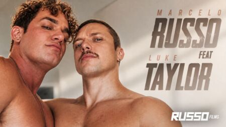 Bareback Fucking muscle guy on cage : MARCELO RUSSO + LUKE TAYLOR